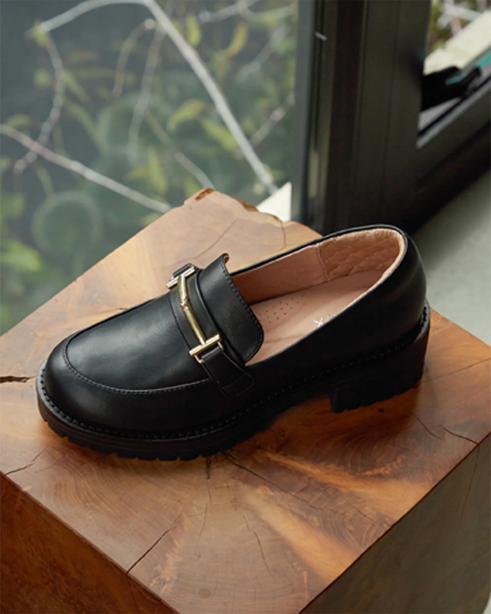 AGATHA Leather Heeled Loafers - Image 5