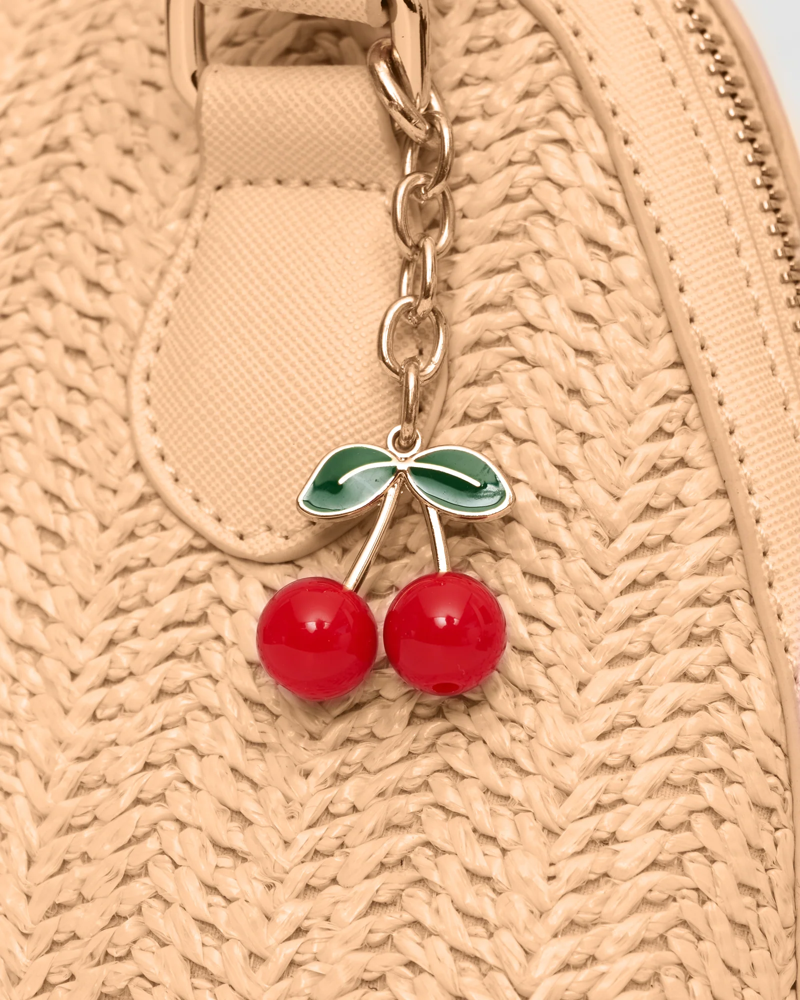 CARMEN Raffia Cherry Handbag - Image 4