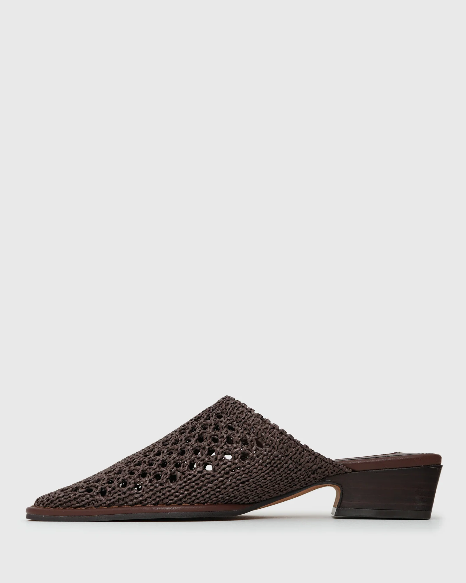 PRE-ORDER DORA Woven Low Heel Mule Shoes - Image 3