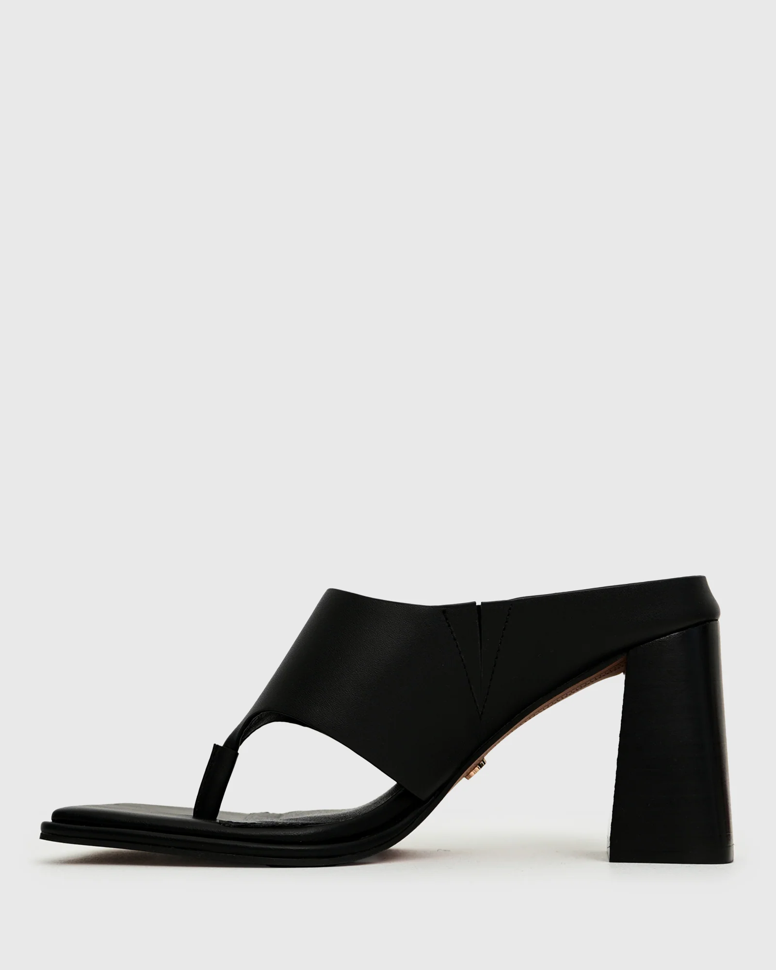 ELLIE Leather Thong High Block Heels - Image 3