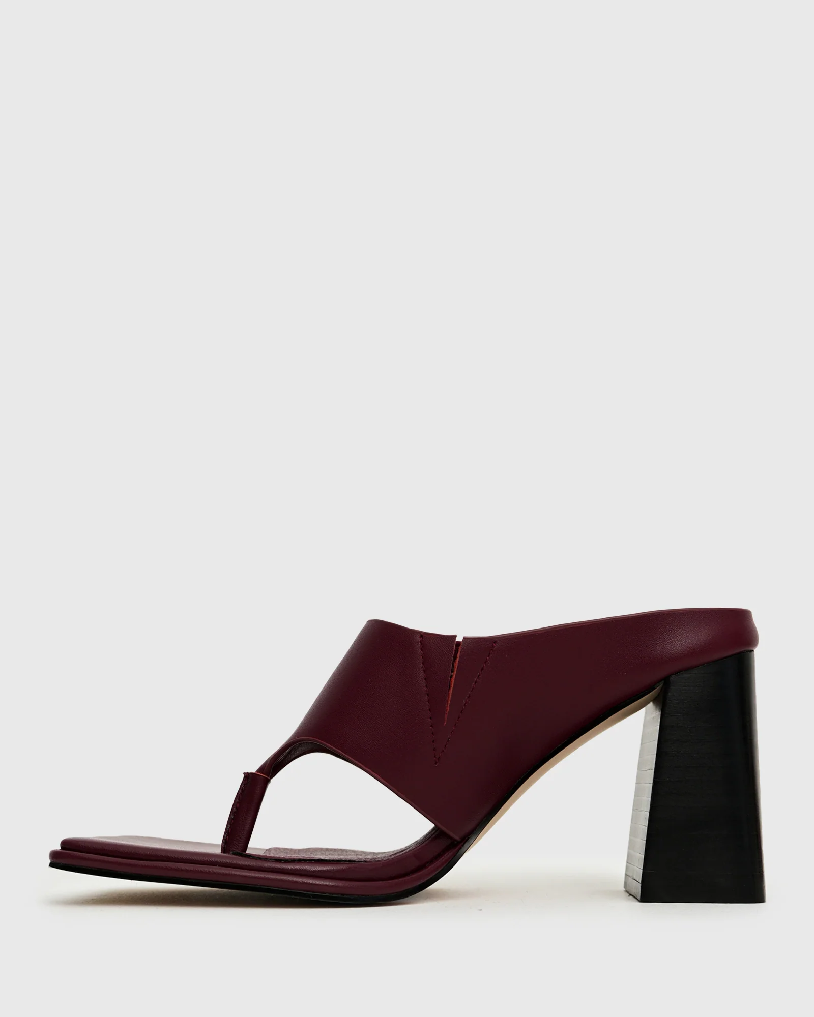 ELLIE Leather Thong High Block Heels - Image 5