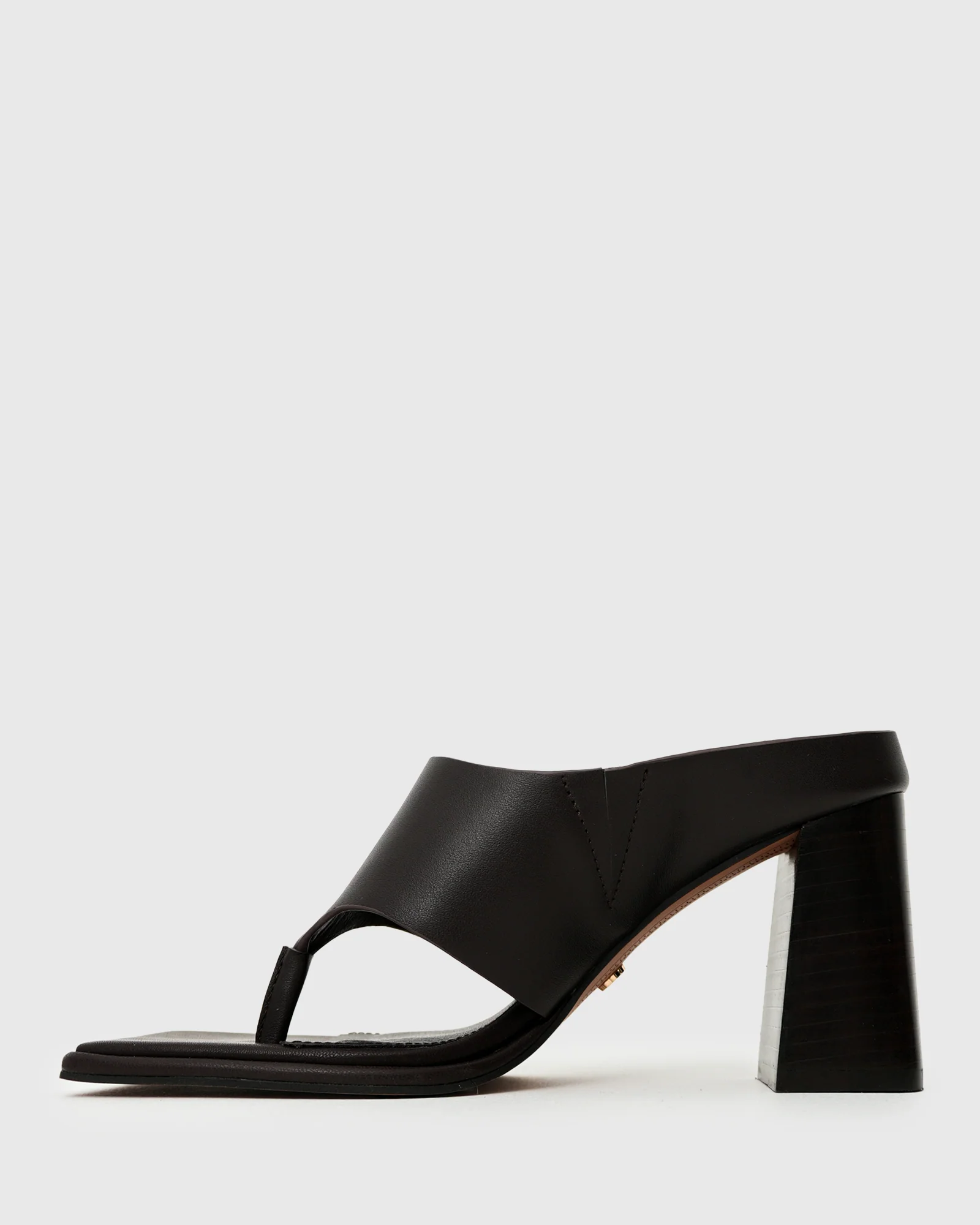 ELLIE Leather Thong High Block Heels - Image 3
