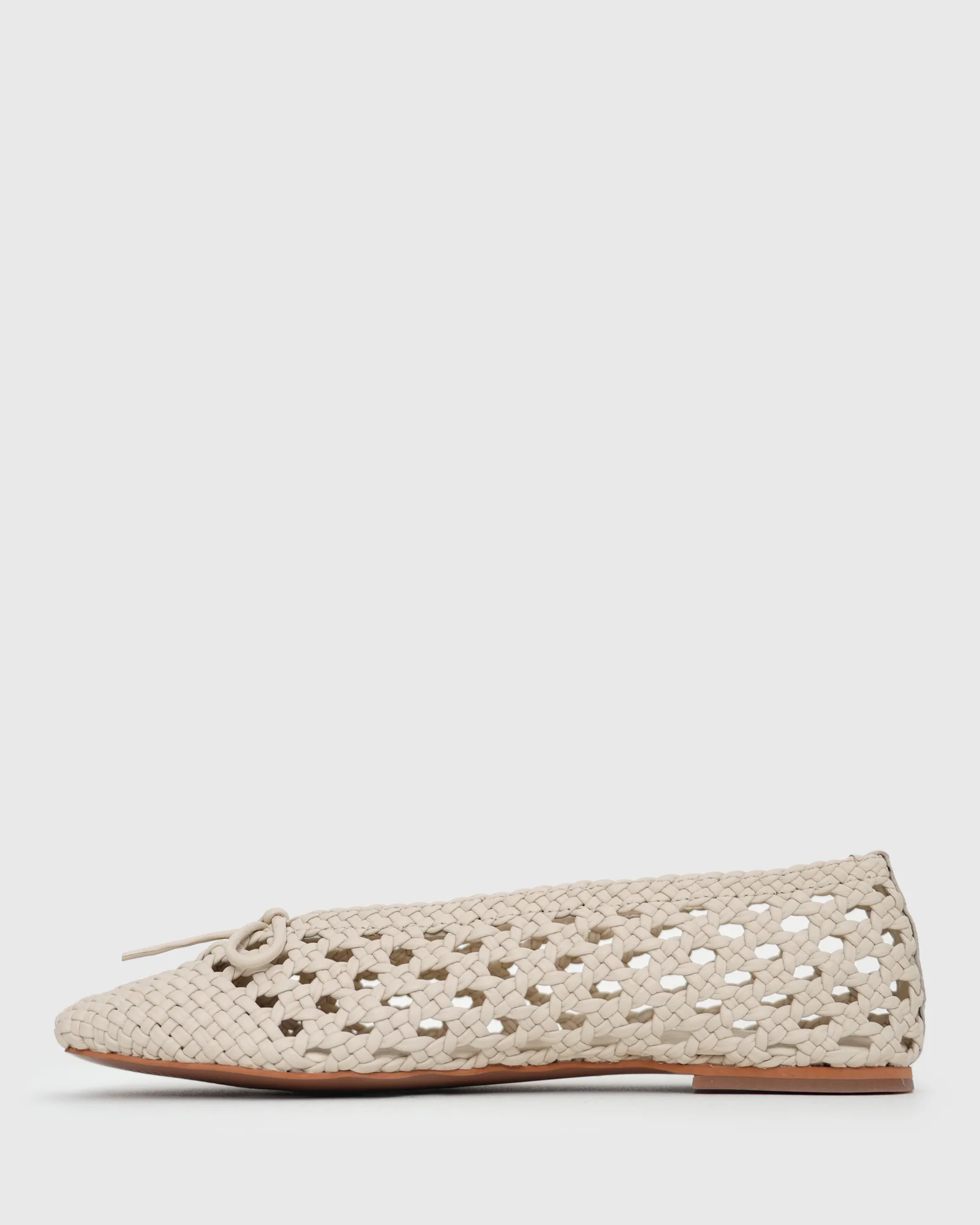 GEORGIA Leather Woven Ballet Flats - Image 3