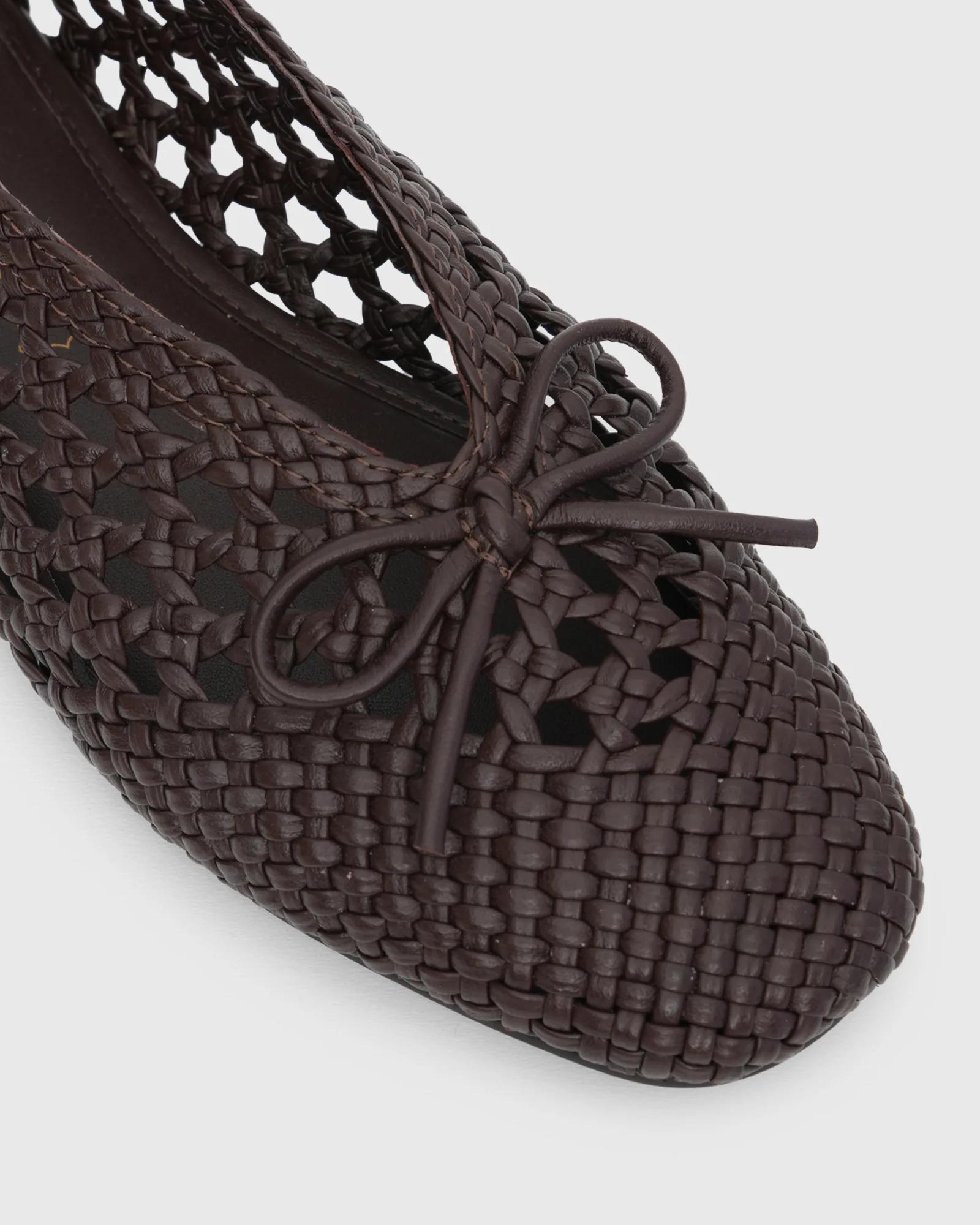 GEORGIA Leather Woven Ballet Flats - Image 2