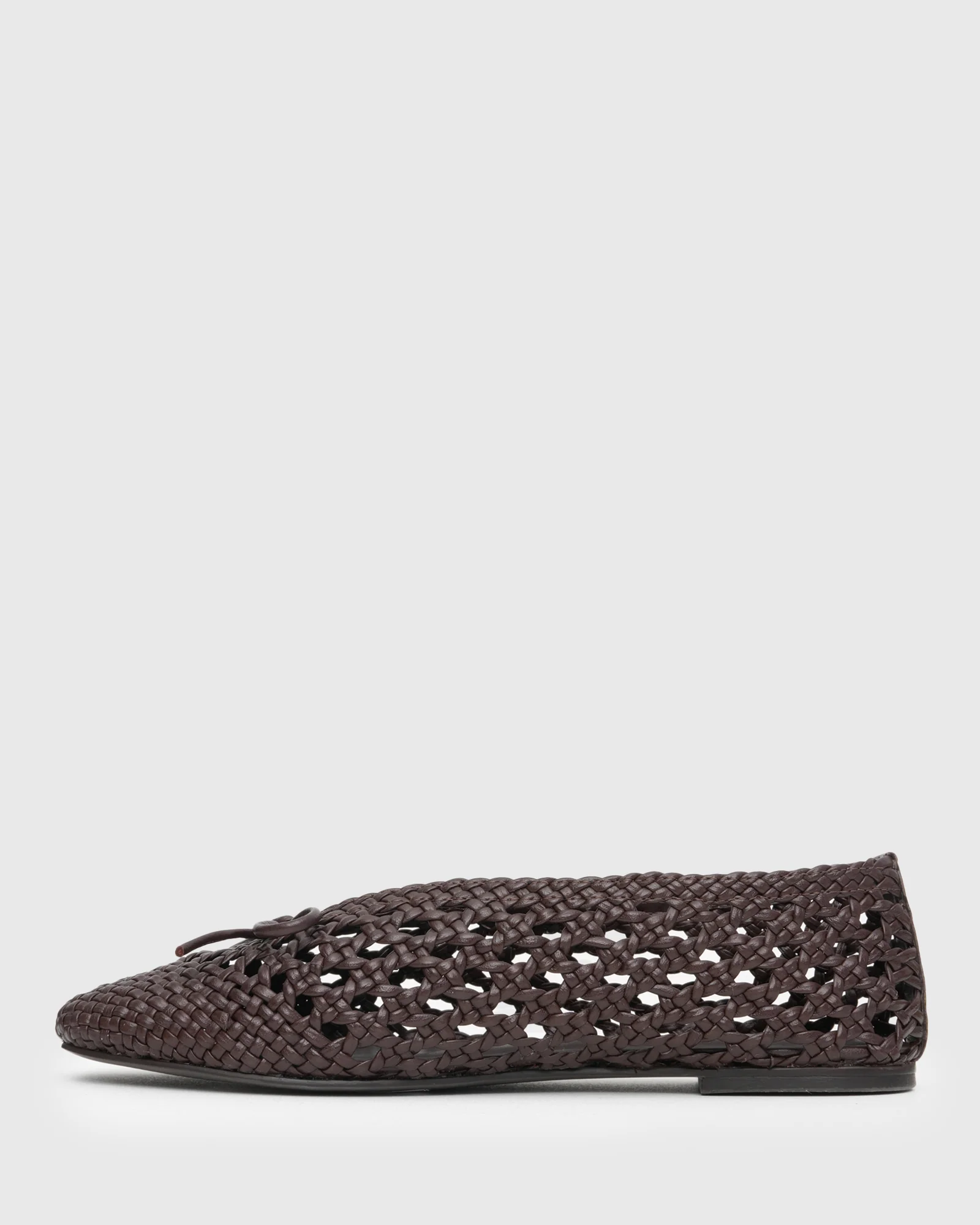 GEORGIA Leather Woven Ballet Flats - Image 3