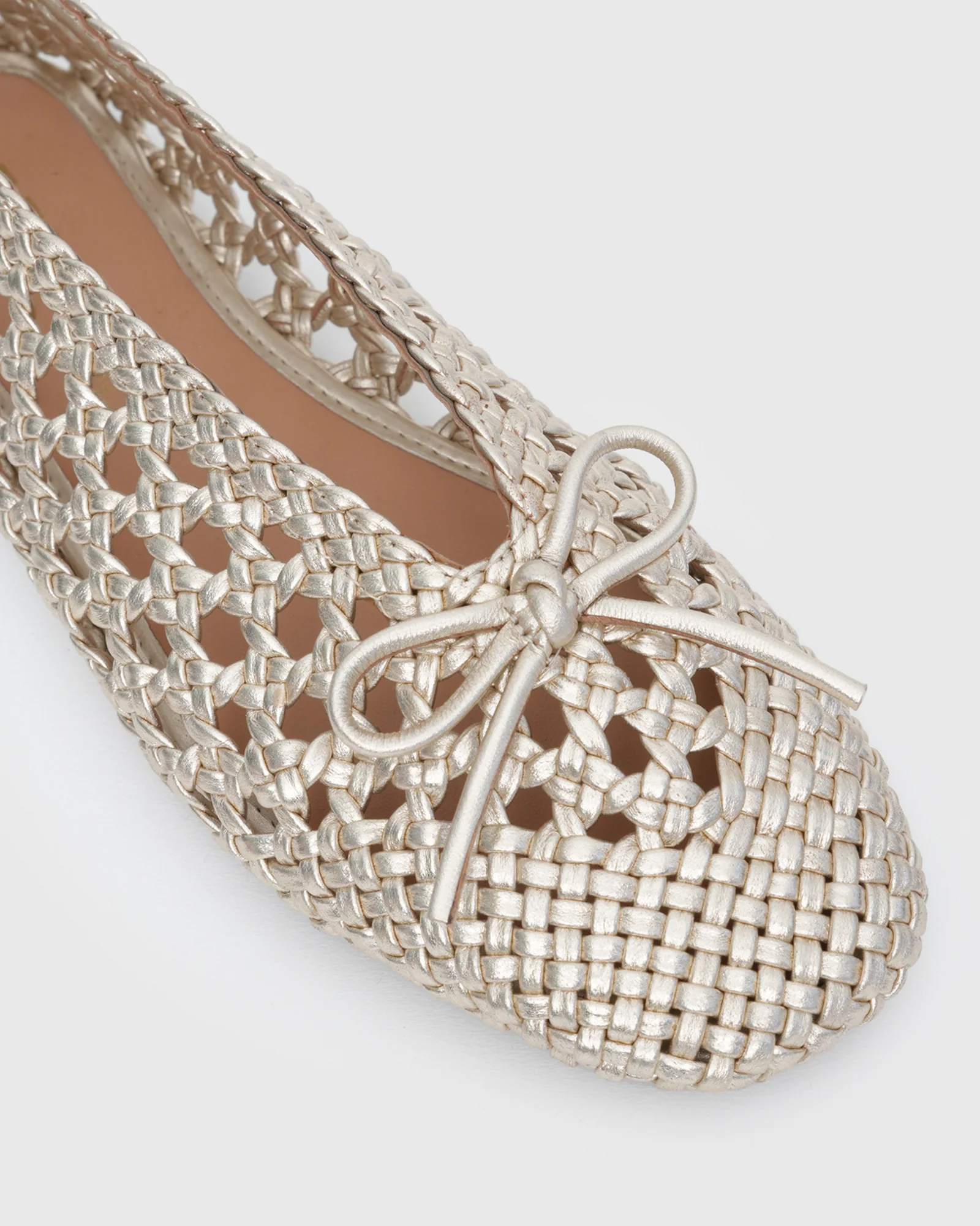 GEORGIA Leather Woven Ballet Flats - Image 2
