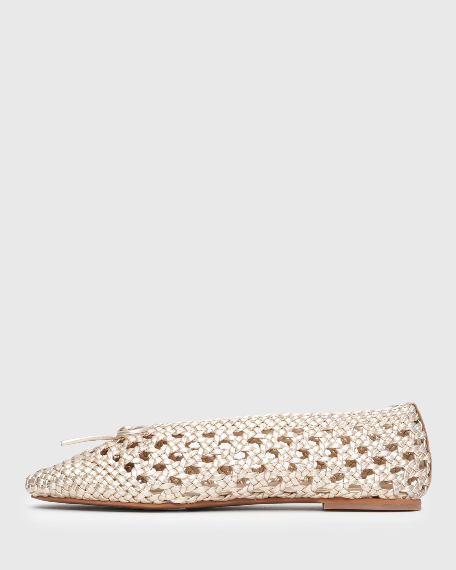 GEORGIA Leather Woven Ballet Flats - Image 3