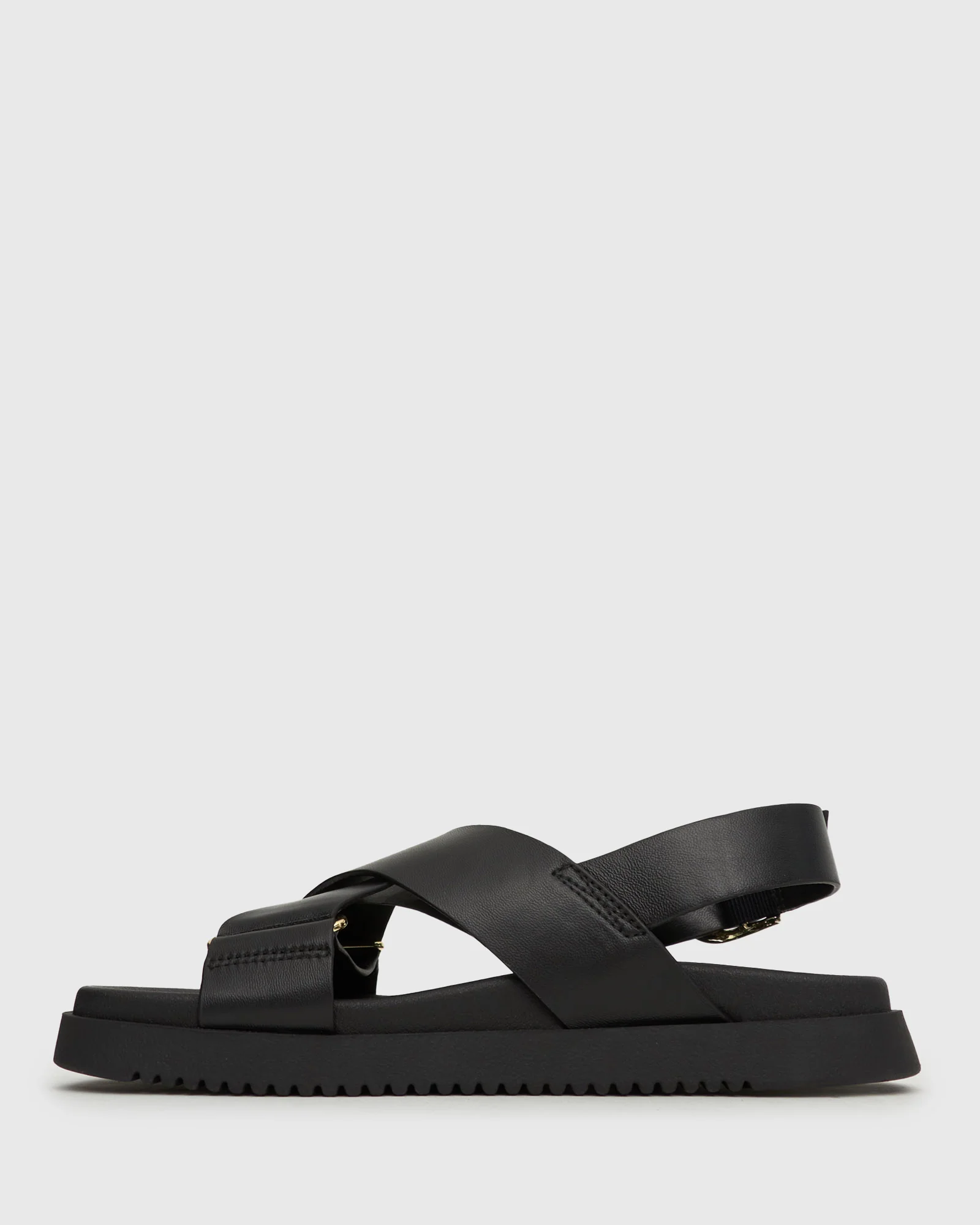 MYTH Crossover Leather Strap Footbed Sandals - Image 3