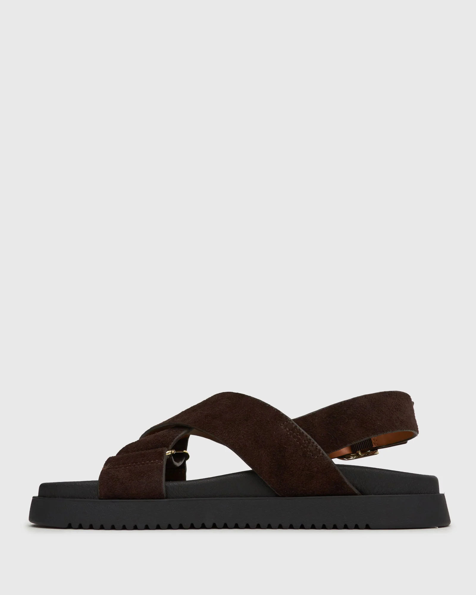 MYTH Crossover Suede Leather Strap Footbed Sandals - Image 3
