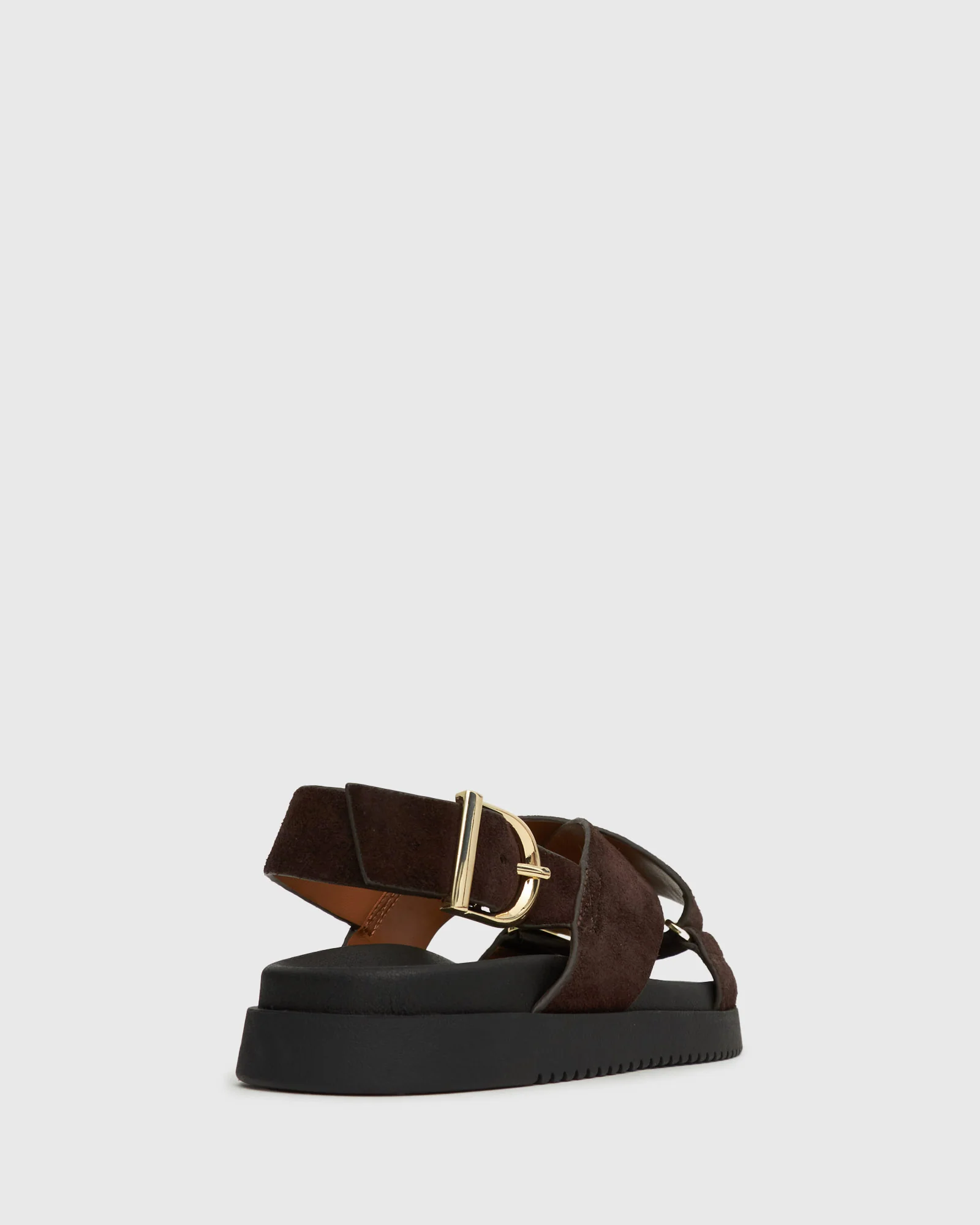 MYTH Crossover Suede Leather Strap Footbed Sandals - Image 4