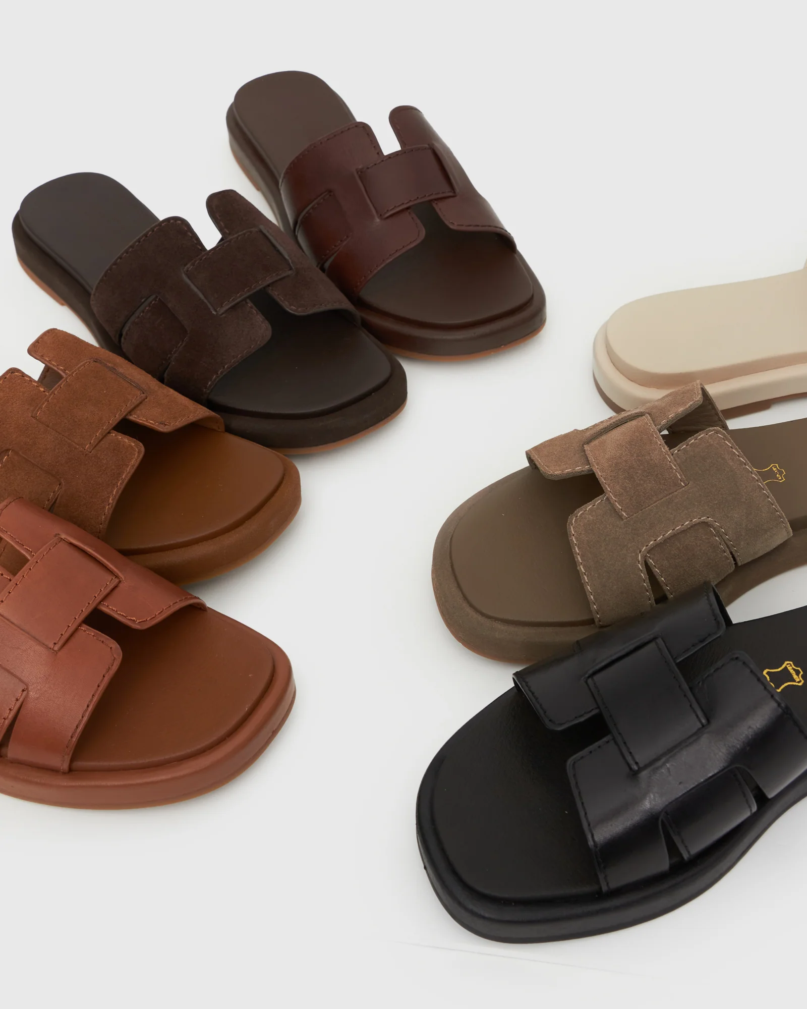 Wider Fit BELLA Leather Flat Slides - Image 5