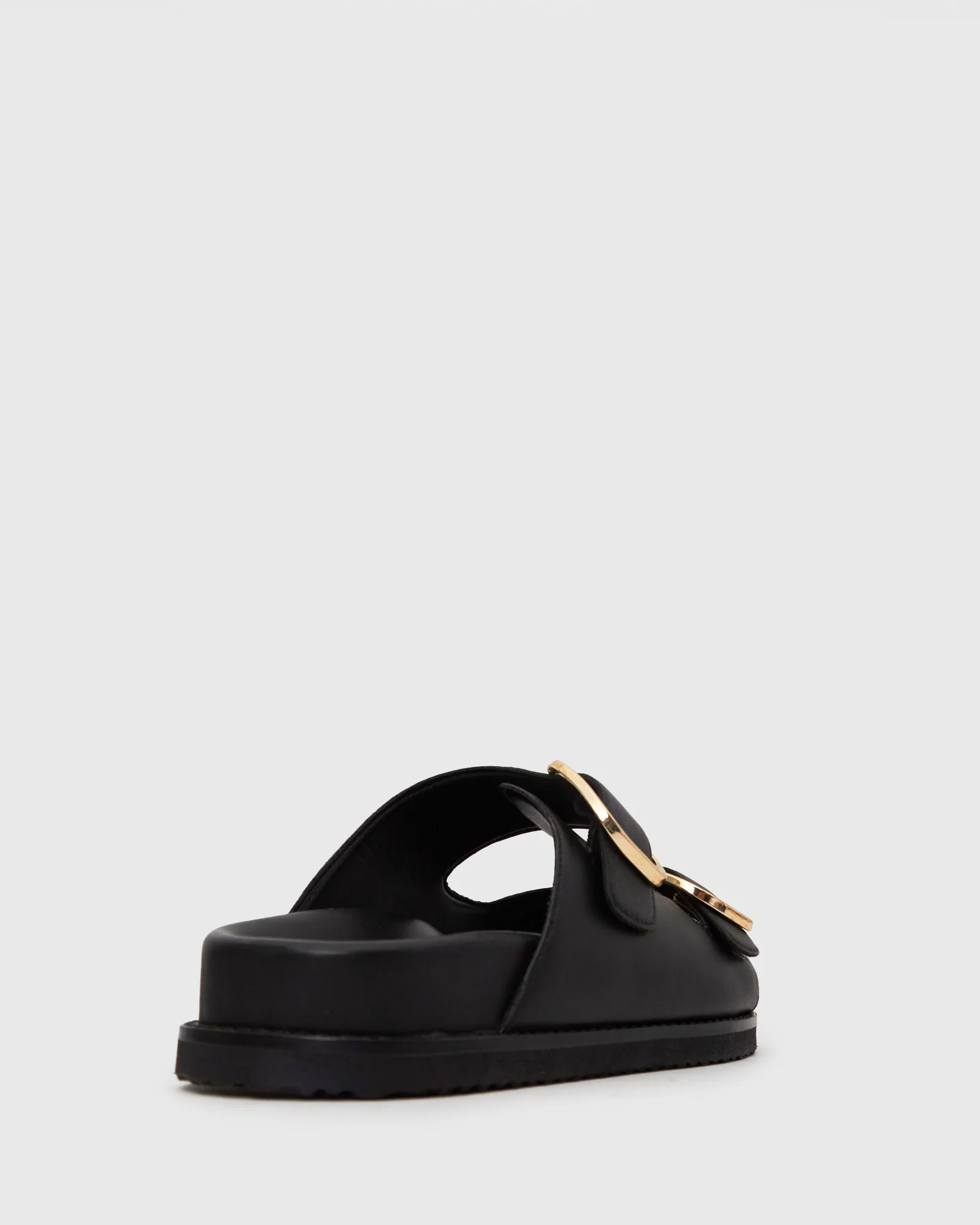 Wider Fit HUSH Leather Buckle Slides - Image 4