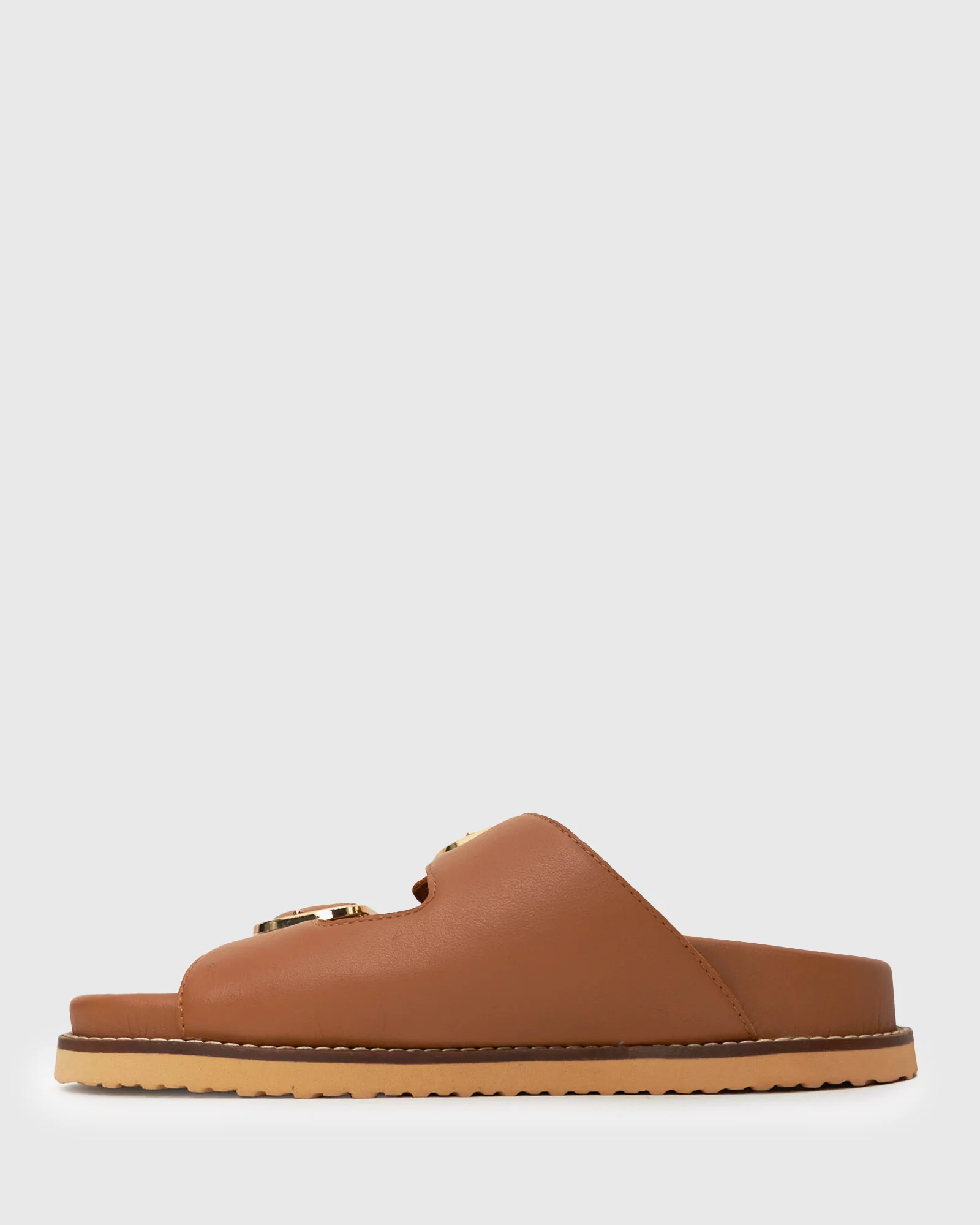 Wider Fit HUSH Leather Buckle Slides - Image 3
