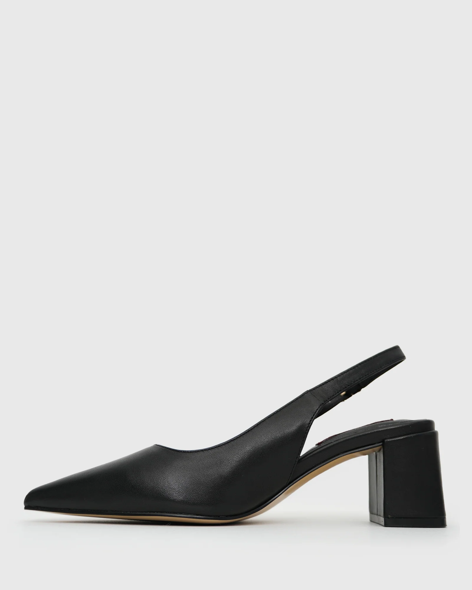 Wider Fit KENDRA Leather Pointed Toe Slingback Pumps - Image 3
