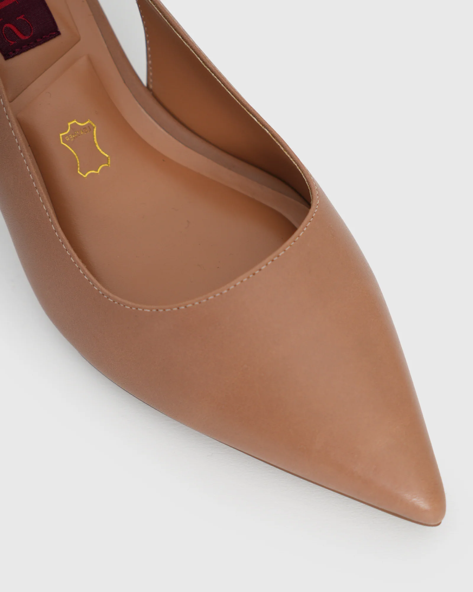 Wider Fit KENDRA Leather Pointed Toe Slingback Pumps - Image 2