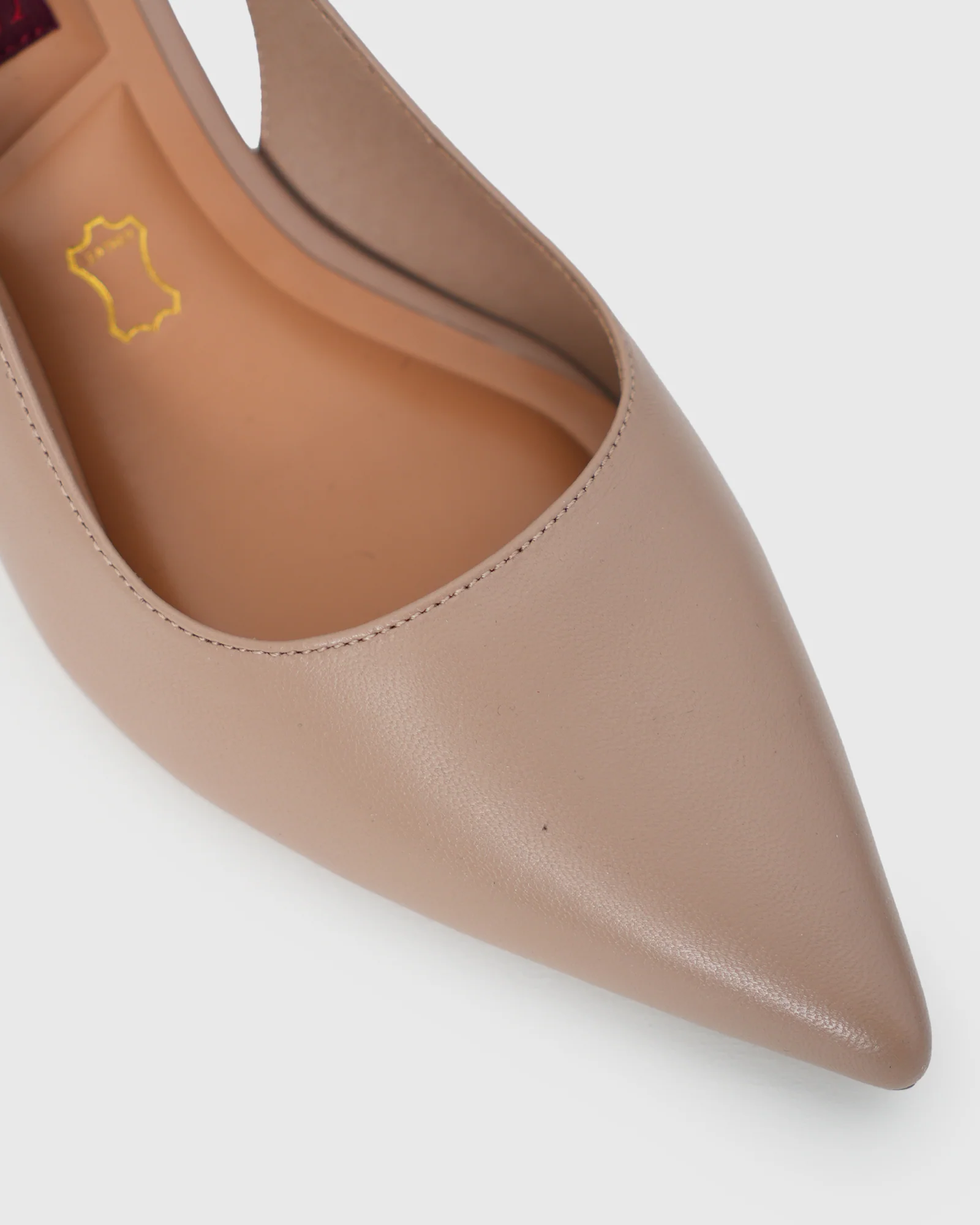 Wider Fit KENDRA Leather Pointed Toe Slingback Pumps - Image 2