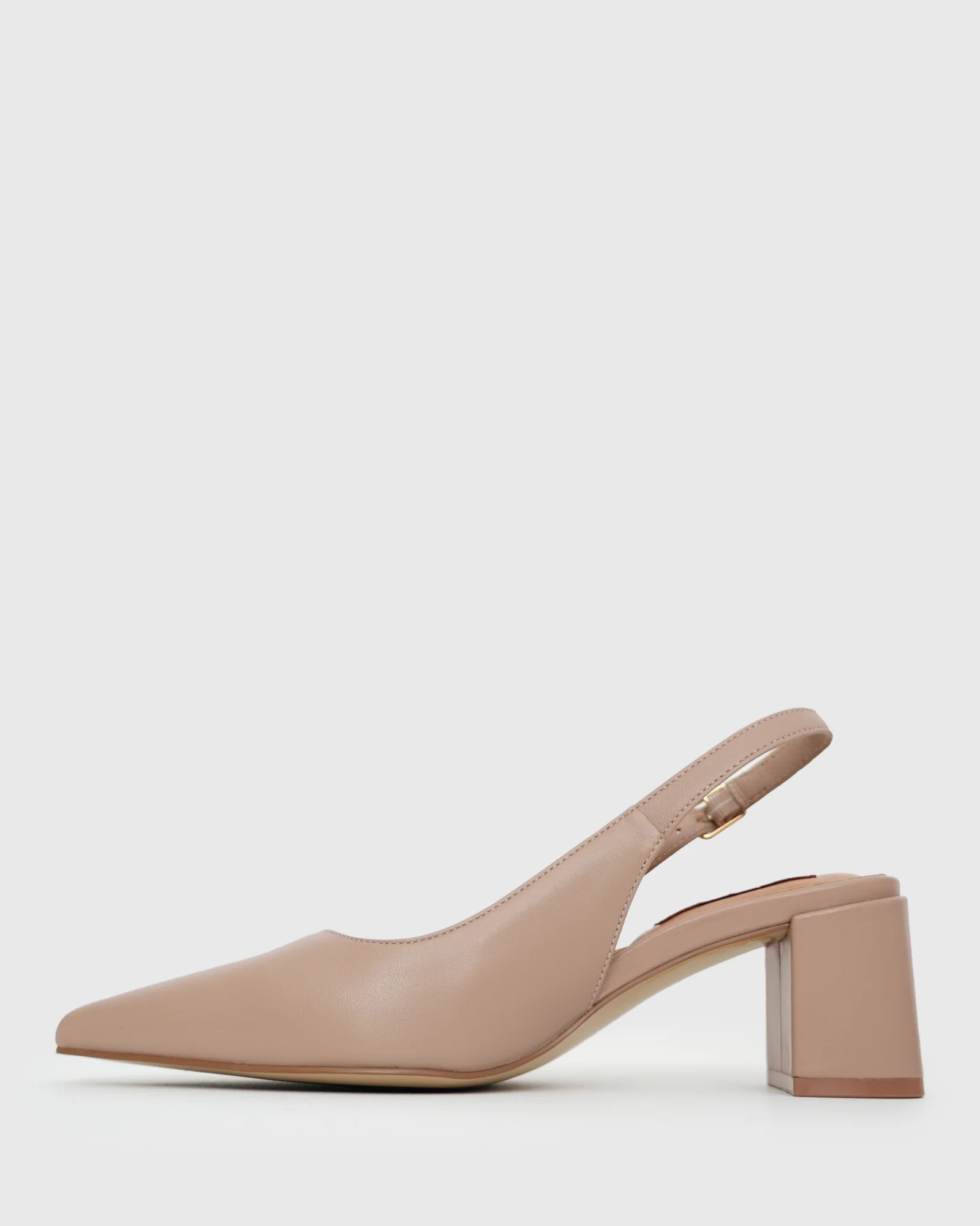 Wider Fit KENDRA Leather Pointed Toe Slingback Pumps - Image 3