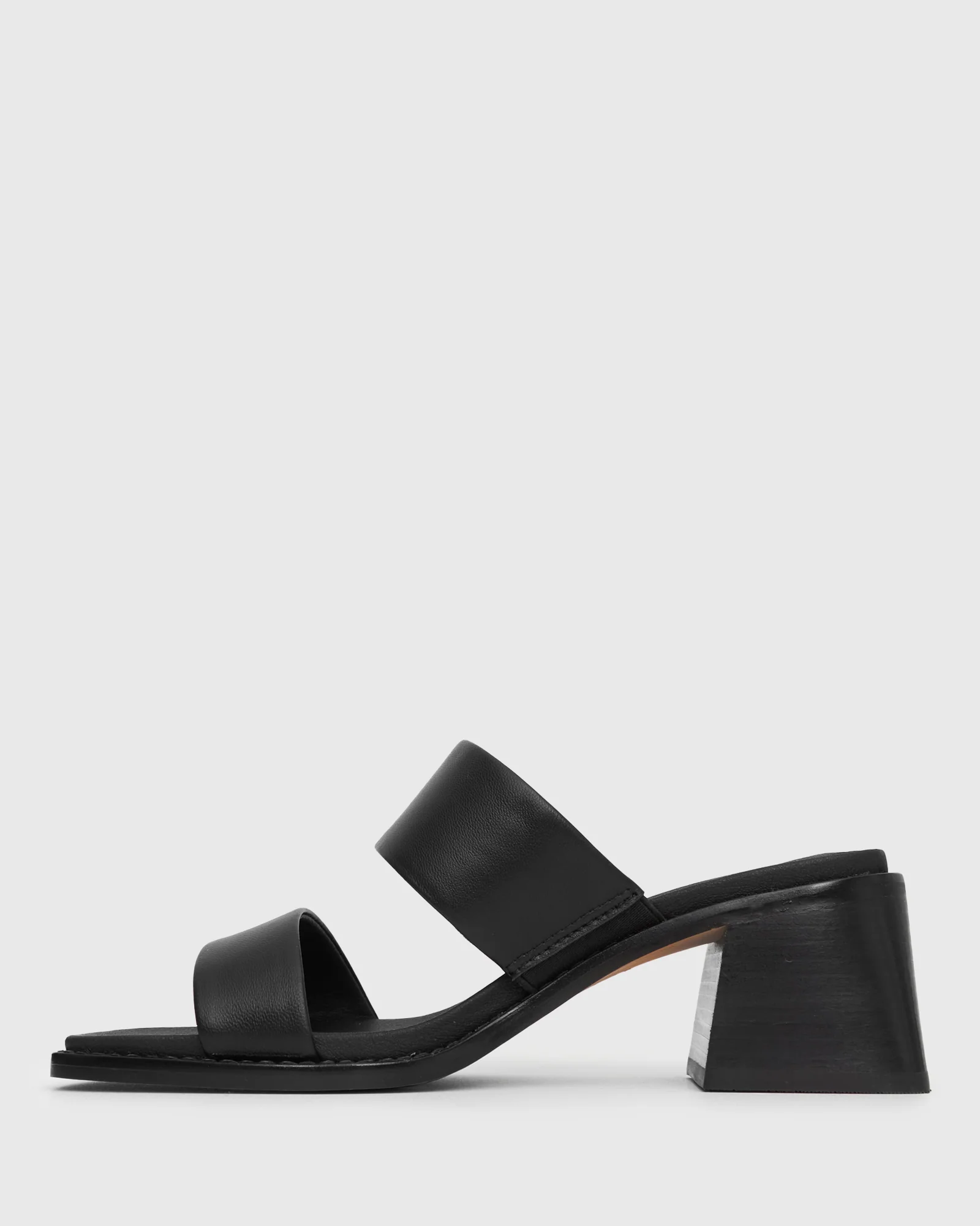 Wider Fit PRINCE Leather Block Heel Mules - Image 3