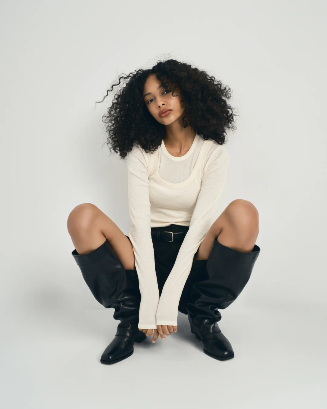 PRE-ORDER WINNIE Leather Cuffed Knee Boots - Image 3